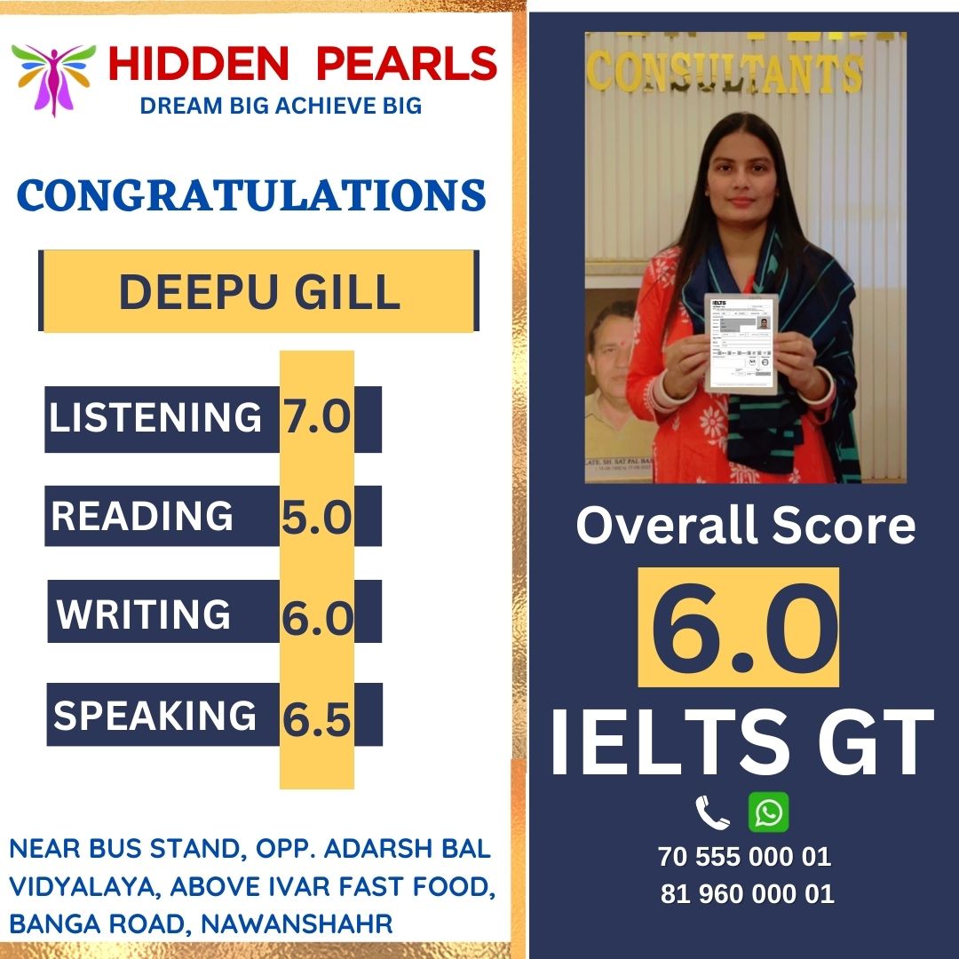 Deepu Gill — IELTS result, Hidden Pearls