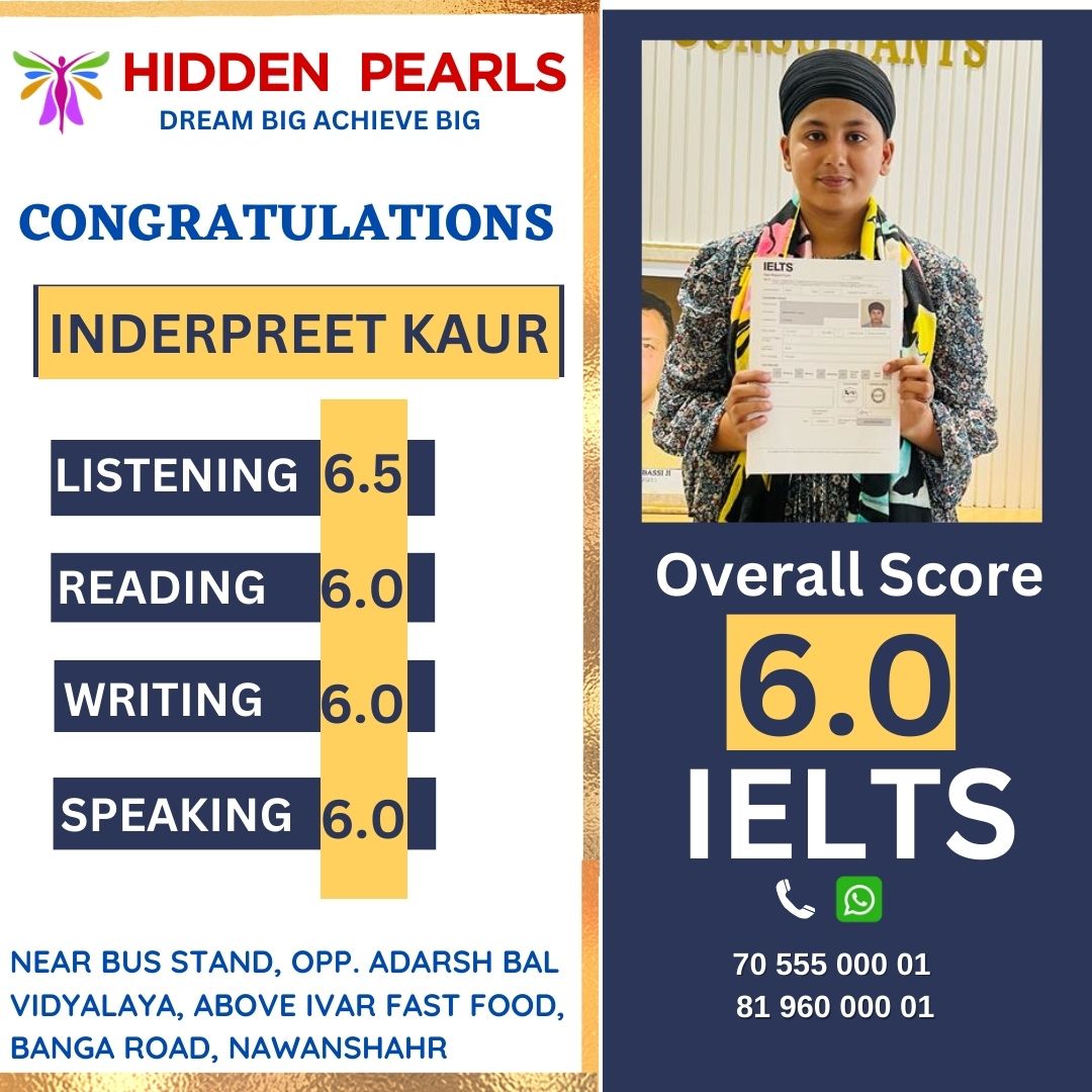 Jashanpreet Kaur — IELTS result, Hidden Pearls