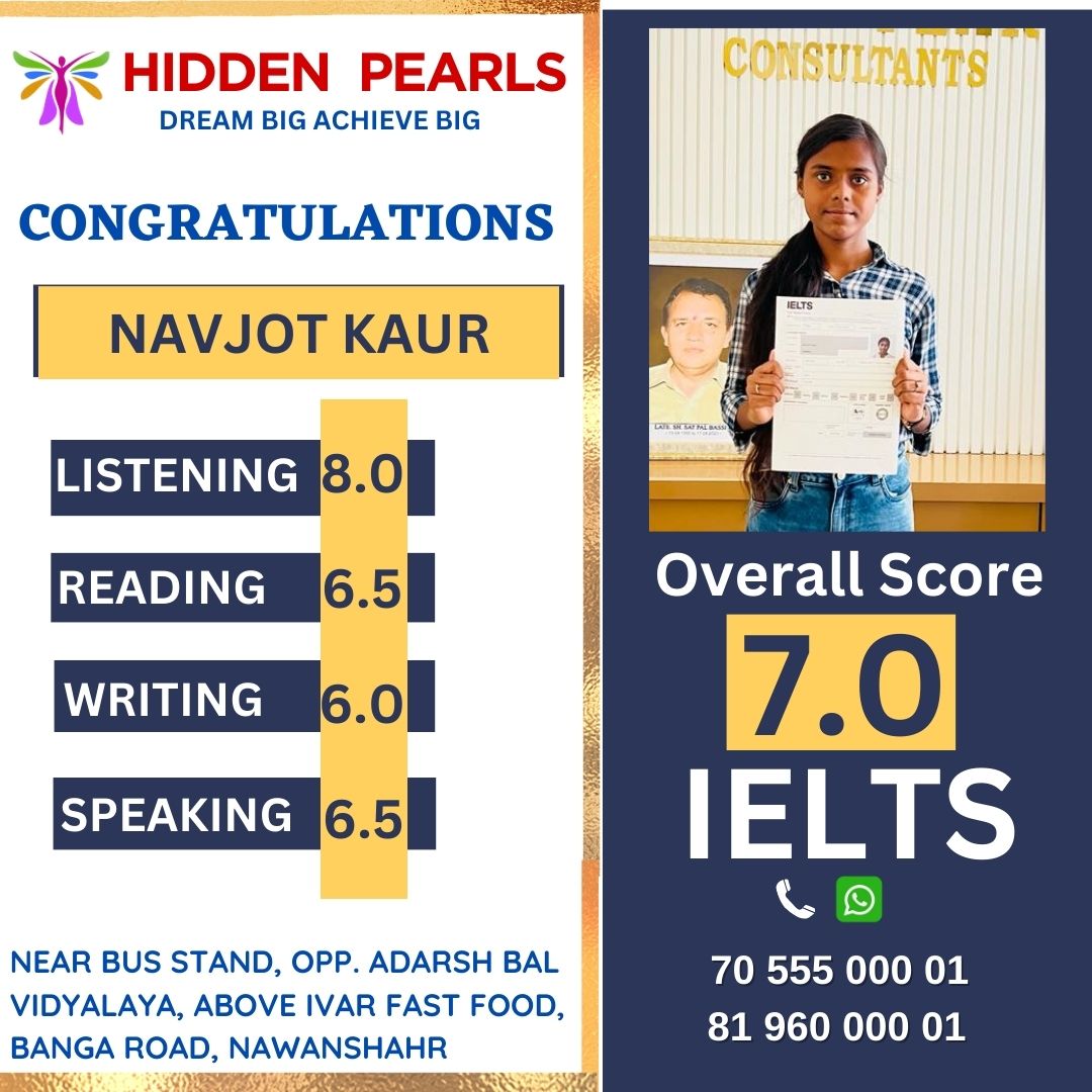 Navjot Kaur — IELTS result, Hidden Pearls