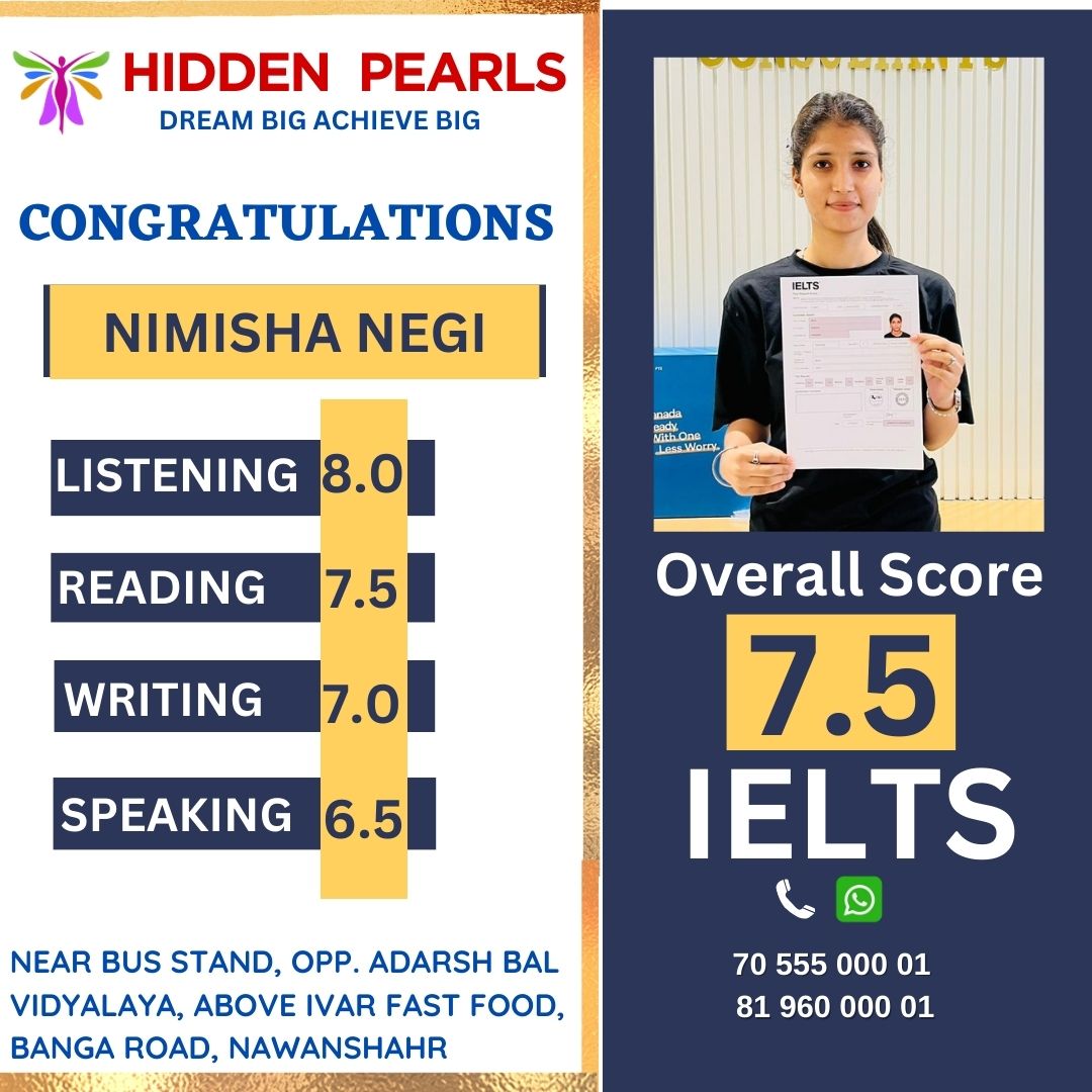 Nimisha Negi — IELTS result, Hidden Pearls