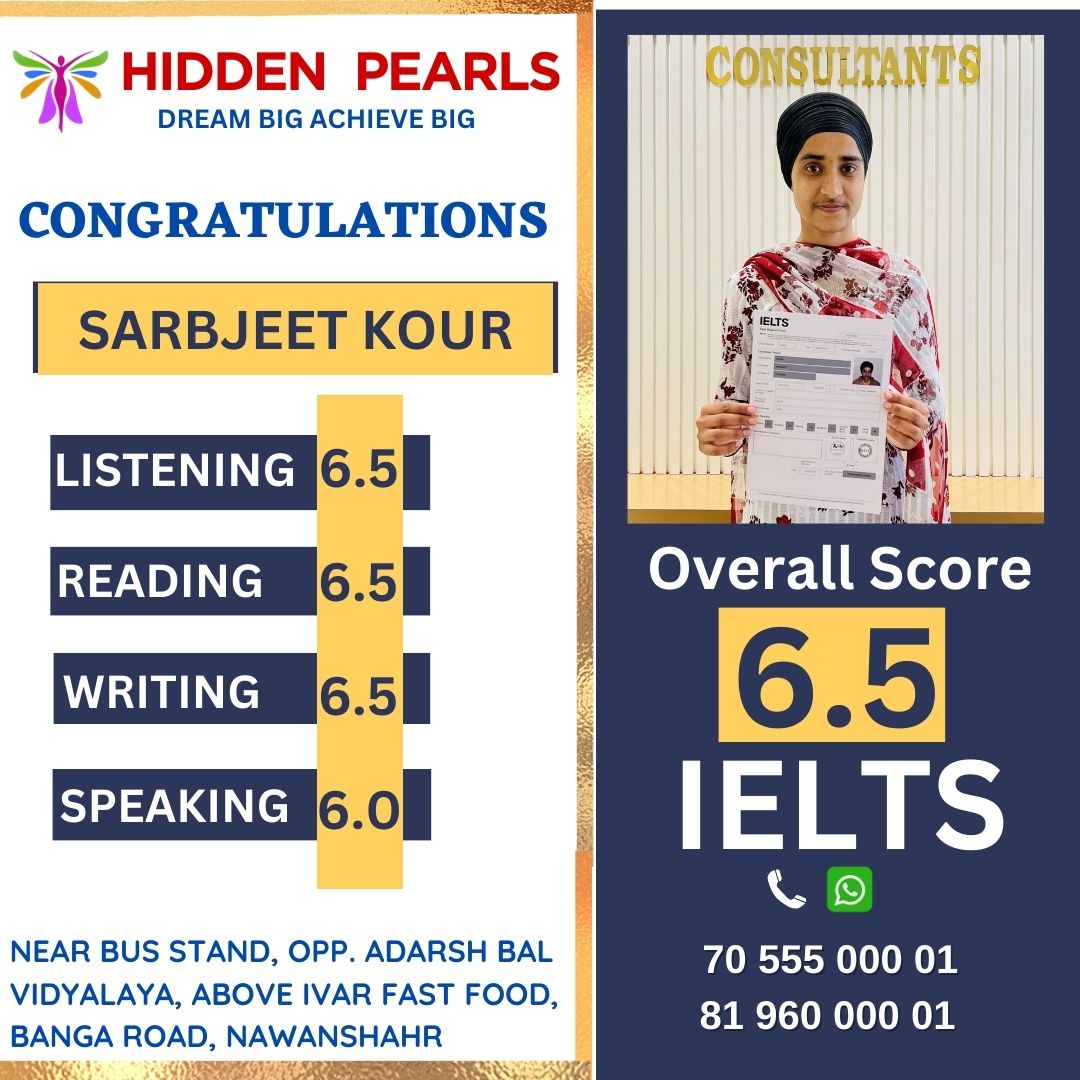 Sarbjeet Kour — IELTS result, Hidden Pearls